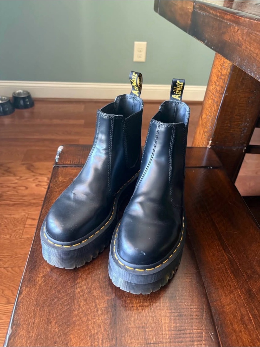 Dr. Martens Leather Platform Chelsea Boots